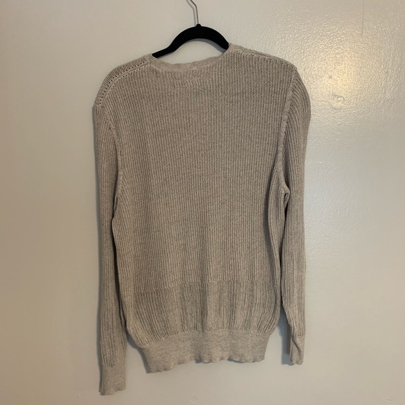All Saints Beige Metz Long Sleeve Crewneck Sweater - Picture 3 of 5